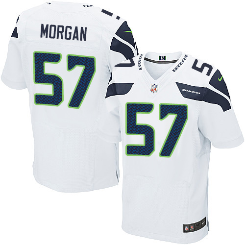 Men's Elite Mike Morgan Nike Jersey White Road - #57 NFL Seattle Seahawks